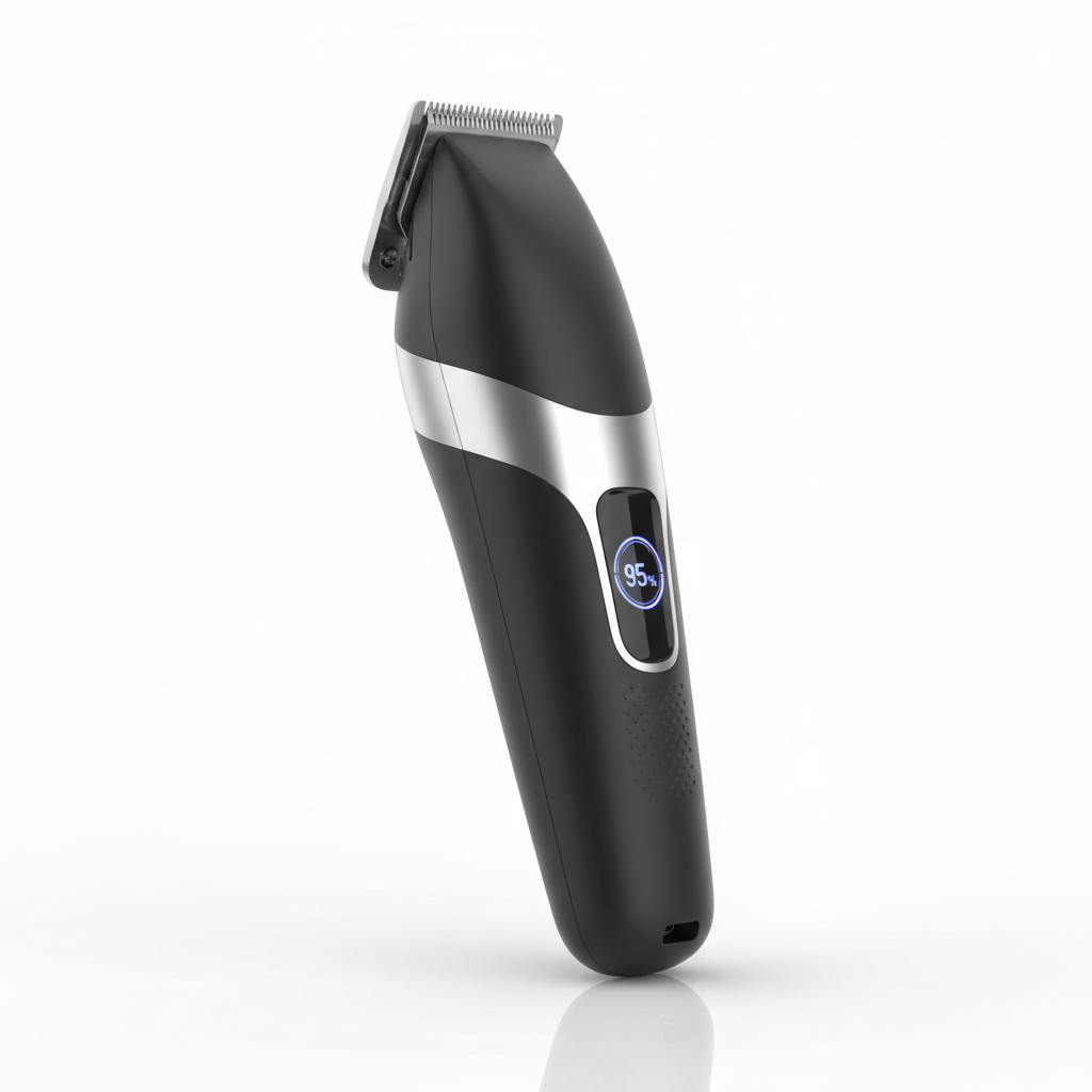 Professional cordless beard and hair trimmer side view
